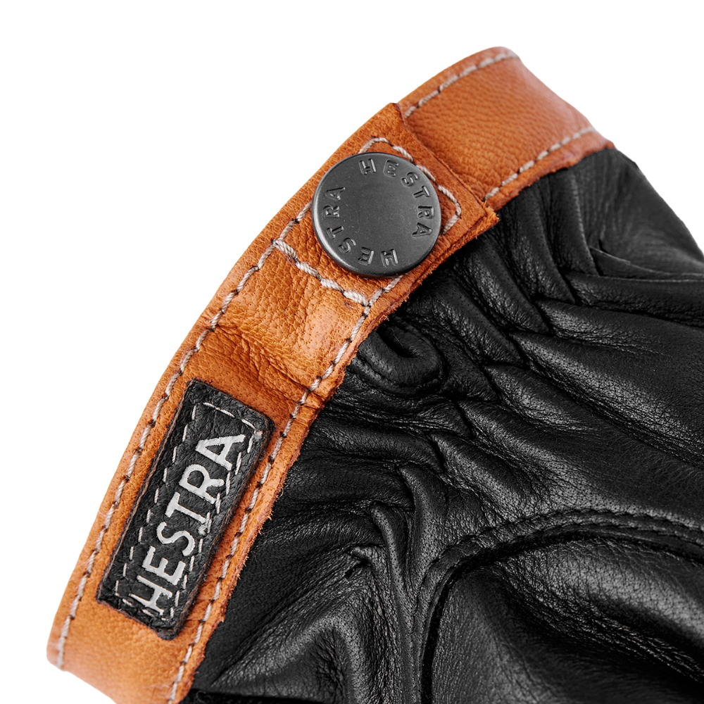 Hestra Deerskin Wool Tricot in Charcoal and Black